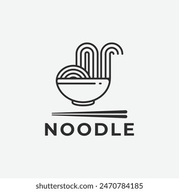 simple noodle logo icon flat design