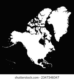 Simple North America Map Isolated on Black Background, can be used for business designs, presentation designs or any suitable designs.