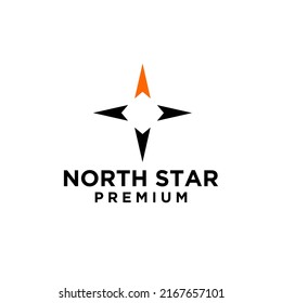 simple north star points of the compass wind direction logo icon vector design