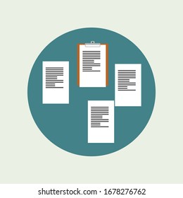 Simple El diseño vectorial del icono de concepto del portapapeles de la tabla de notas