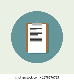 Simple El diseño vectorial del icono de concepto del portapapeles de la tabla de notas