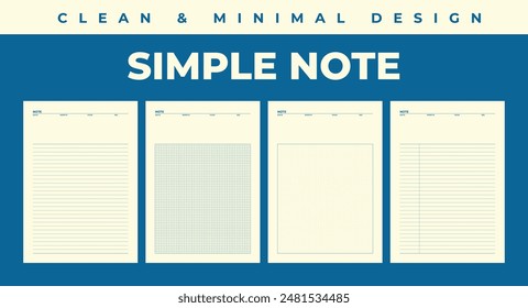 Simple note in clean and minimal design