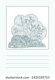 Simple note with hand drawn botanical illustration