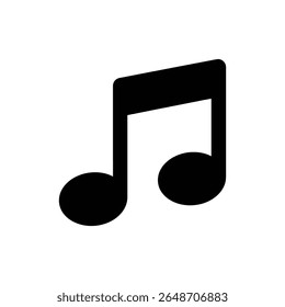 Simple Note Icon Featuring Music Symbol Design