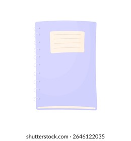 Simple notebook. Back to school concept. Stationery. Elements of education.