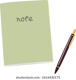 A simple notebook and ballpoint pen