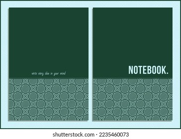 simple notebook cover design with small portion of random pattern