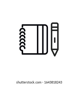 Einfache Notizbuchzeile Symbol. Piktogramm anheben. Vektorillustration einzeln auf weißem Hintergrund. Qualitätszeichen von Premium. Vektorillustration-Zeichen für mobile App und Webseiten.