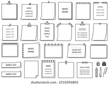 Un simple conjunto de cuaderno y marco de notas.