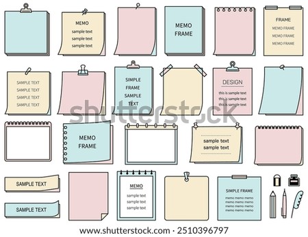 A simple notebook and memo frame set.
