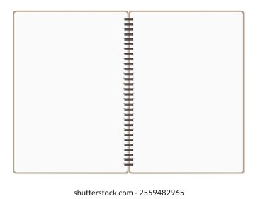 Simple notebook, open spread, plain, spiral notebook, Ring-bound notebook
