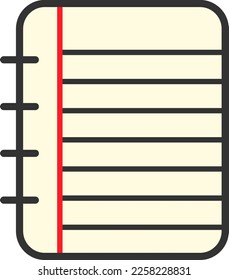 Simple notebook vector clip art. Education, student, study, school, bookstore, stationary concept.