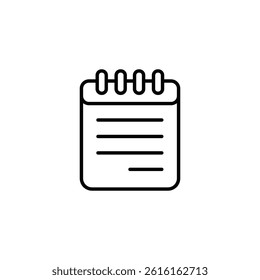 Simple Notepad Icon for Reminders and Scheduling in Minimalist Design