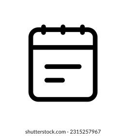 Simple Notes icon. The icon can be used for websites, print templates, presentation templates, illustrations, etc