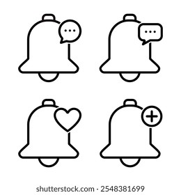  Vetor de ícone de sino de notificação simples