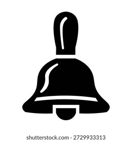Icono de campana de mano de notificación simple