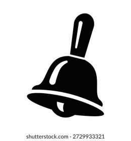 Icono de campana de mano de notificación simple