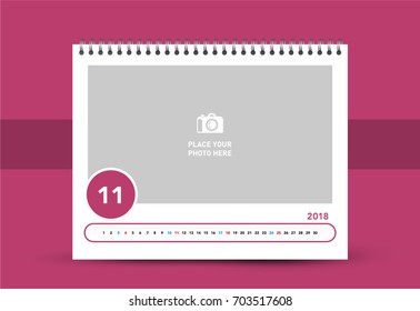 Simple November 2018 photo calendar.