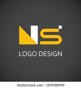 simple ns letters for logo design