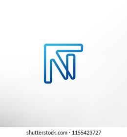 Simple NT line logo for branding identity. Vector image.