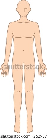 
Simple nude illustration of a man facing forward