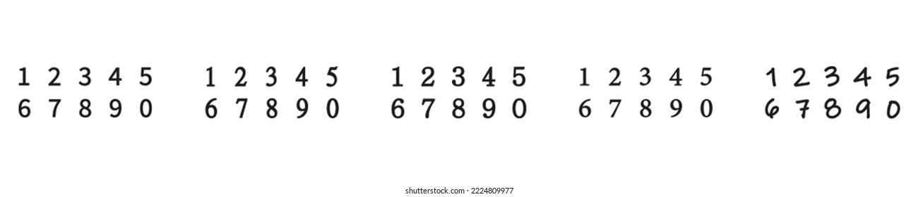 Simple number from 0.1 to 9, vector icon set. Flat design isolated vector. EPS 10