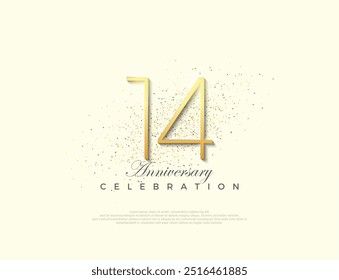 Simple number 14th anniversary. Premium vector number for celebration. Premium vector for poster, banner, celebration greeting.