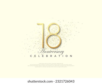 Einfache Nummer 18. Jubiläum. Premium-Vektornummer zum Feiern. Premium Vektor für Poster, Banner, Fest Gruß.