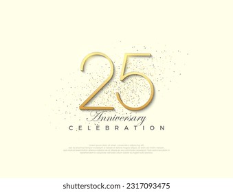 Simple número 25 aniversario. Número de vector premium para celebración. Vector premium para afiches, banner, saludo de celebración.