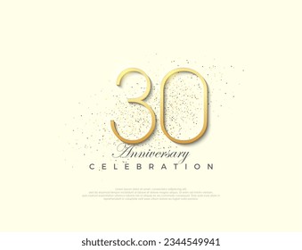 Simple número 30 aniversario. Número de vector premium para celebración. Vector premium para afiches, banner, saludo de celebración.