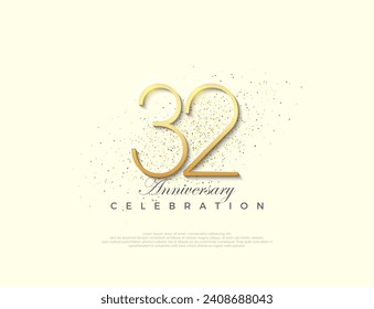 Simple number 32nd anniversary. Premium vector number for celebration. Premium vector for poster, banner, celebration greeting.