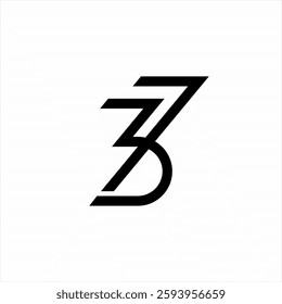Simple number 37 logo design.