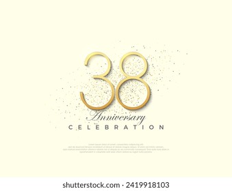 Simple number 38th anniversary. Premium vector number for celebration. Premium vector for poster, banner, celebration greeting.