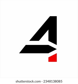 Simple number 4 logo design with arrow sign.
