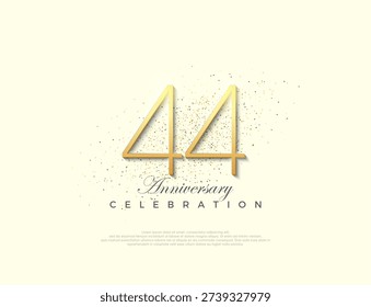 Simple number 44th anniversary. Premium vector number for celebration. Premium vector for poster, banner, celebration greeting.