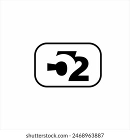 Diseño de logotipo número 52 simple con marco.