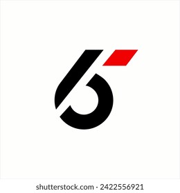 Simple number 65 logo design.