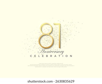 Simple number 81st anniversary. Premium vector number for celebration. Premium vector for poster, banner, celebration greeting.