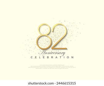 Simple number 82nd anniversary. Premium vector number for celebration. Premium vector for poster, banner, celebration greeting.