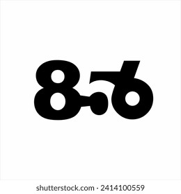 Diseño de logotipo simple número 856. Se puede usar para elementos de diseño de calendario, cumpleaños, aniversarios.