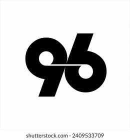 Simple number 96 logo design with a connected concept.