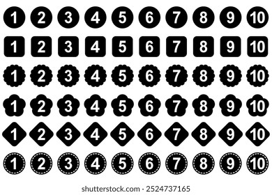 Simple number icon set template