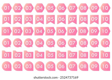 Simple number icon set template