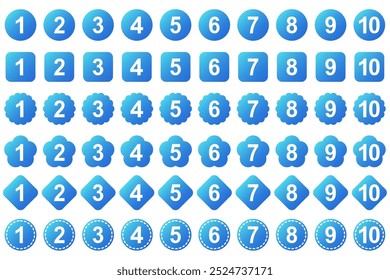 Conjunto de iconos de número simple Plantilla