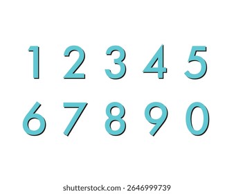 Simple Number Illustrations - Blue Edition