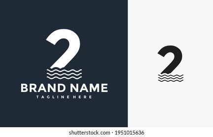 simple number two wave logo