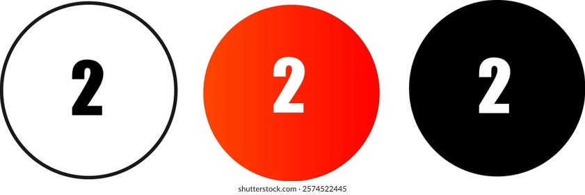 simple numbers icon with different color rounded rectangle.Numbers with long
