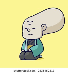 Simple Nurarihyon Le Maître de la Nuit dessin animé illustration vectorielle Collection du Japon concept fantôme icône isolée