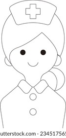Icono de enfermera simple en fondo blanco para presentaciones y más