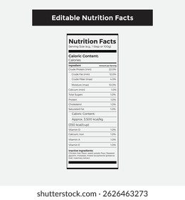Simple nutrition facts panel for keto bar product with serving and calorie information table